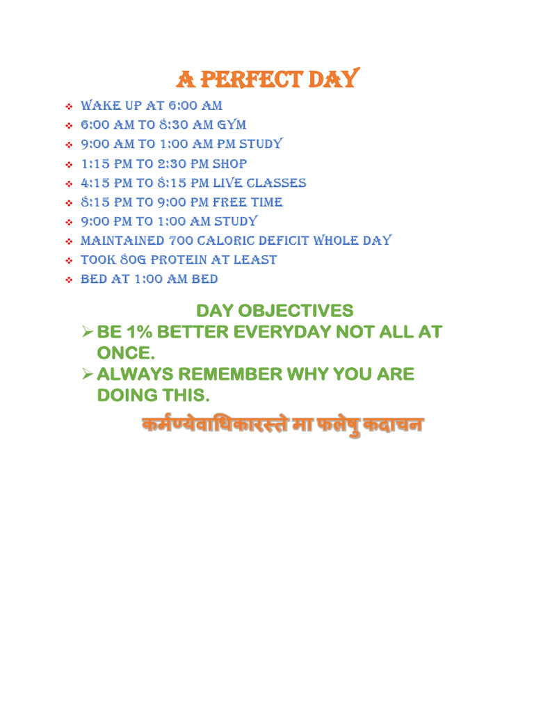 A Perfect Day | PDF