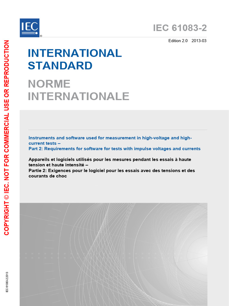 Iec 61083-2 Software Ingles | PDF | Commission électrotechnique ...