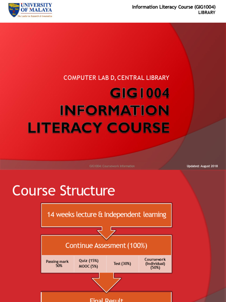 GIG1004 Information Literacy | PDF | Massive Open Online Course | Computing