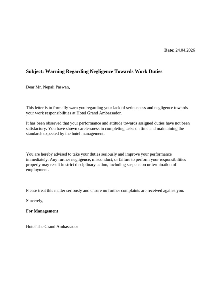 Warning Letter | PDF