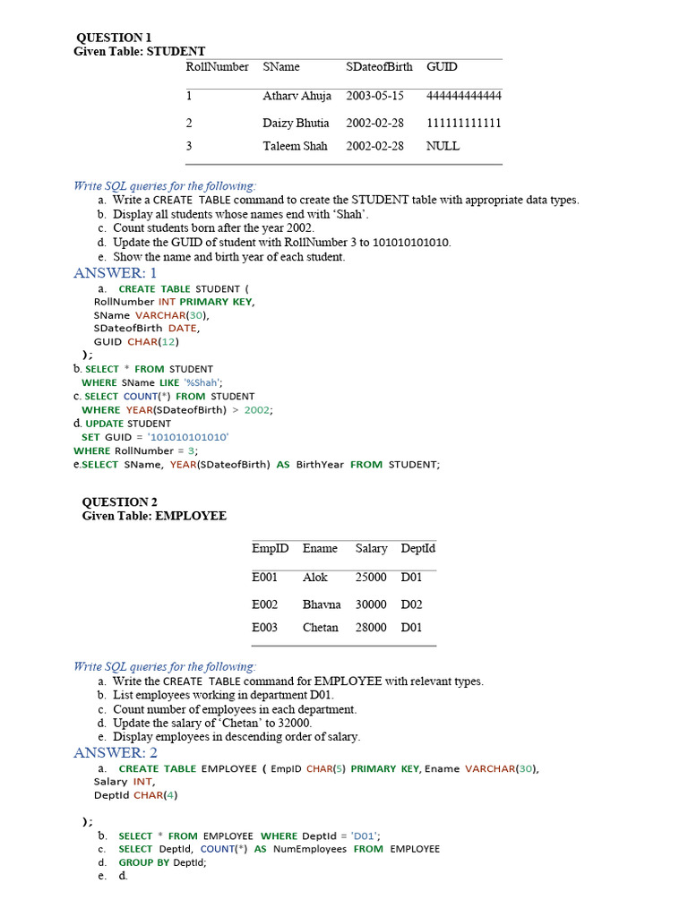 Structured Query Language Also Known As SQL | PDF | Sql | Databases
