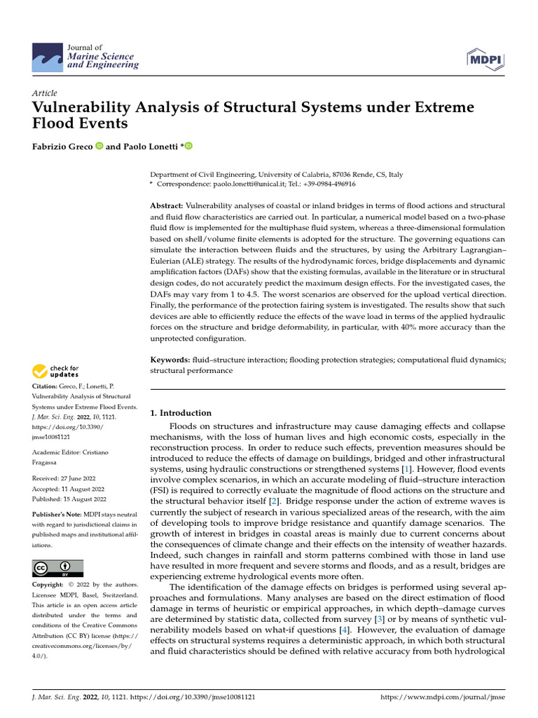 Vulnerability Analysis of Stru | PDF | Flood | Continuum Mechanics
