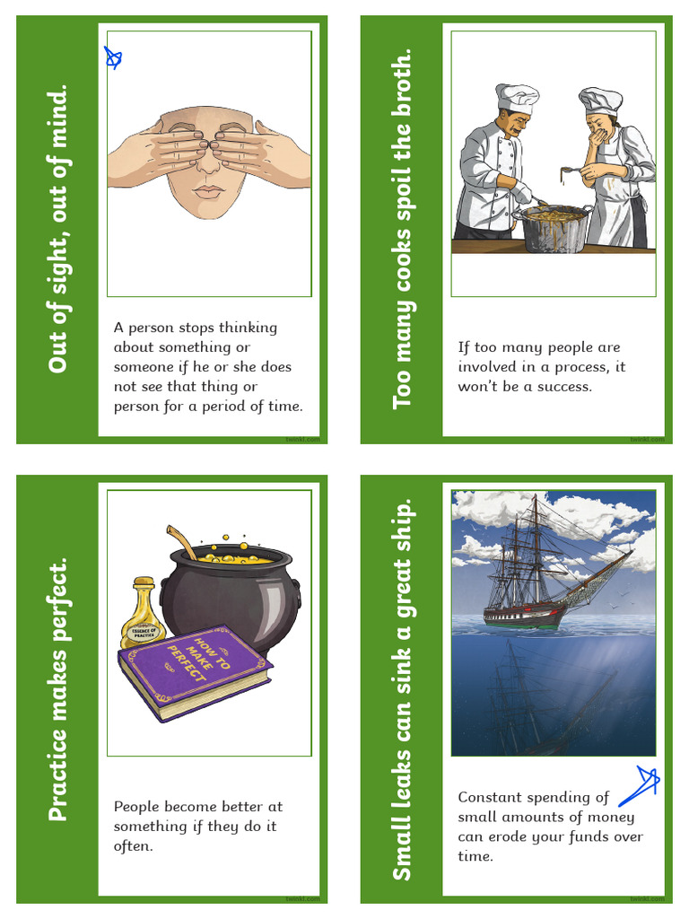 Proverbs and Their Meanings Flashcards - Answers | PDF