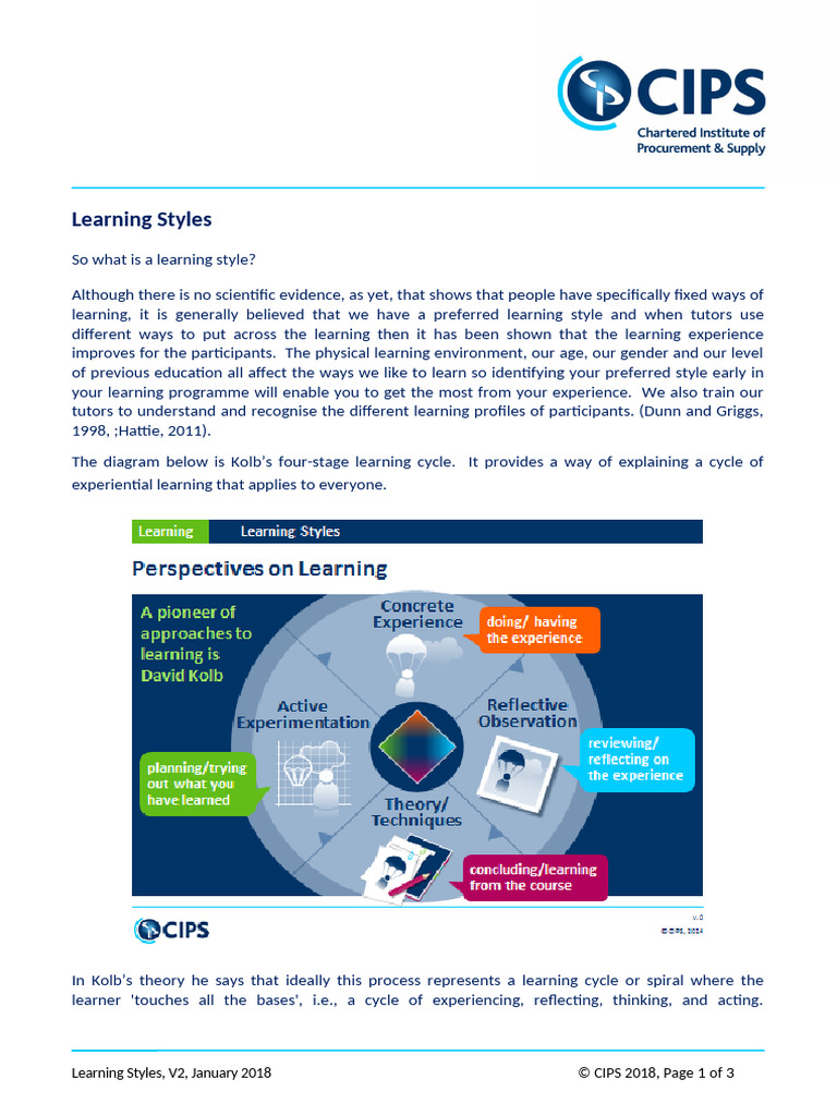 Learning Styles v2 | PDF