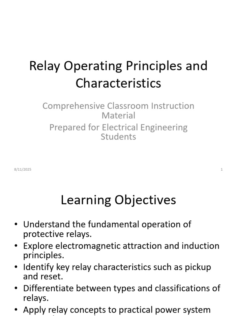 Comprehensive Relay Operating Principles Presentation | PDF | Relay ...