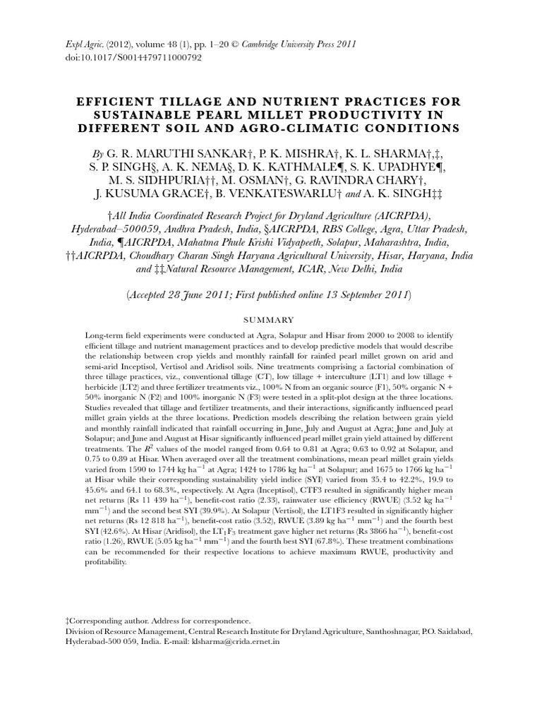 Efficient Tillage and Nutrient Practices | PDF | Crop Rotation ...
