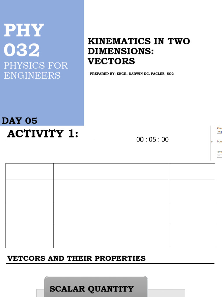 D5_KINEMATICS-IN-TWO-DIMENSIONS-VECTORS (1) | PDF | Euclidean Vector ...