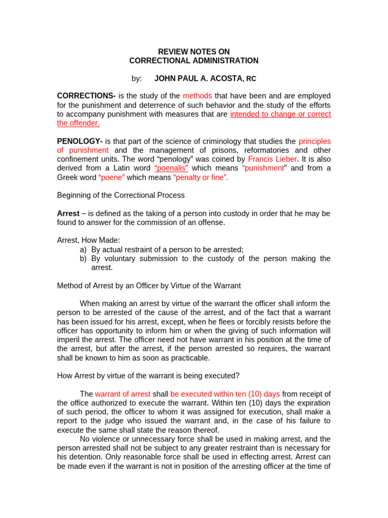 Notes in Correction | PDF | Pardon | Prison