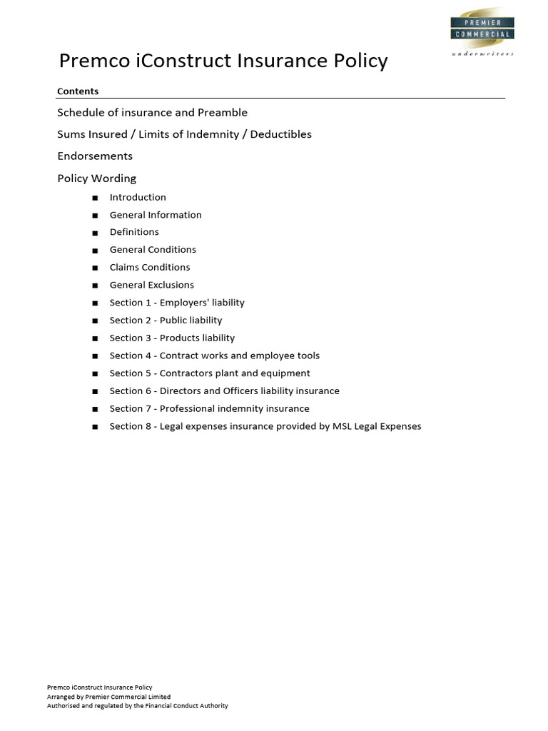 Policy Schedule | PDF