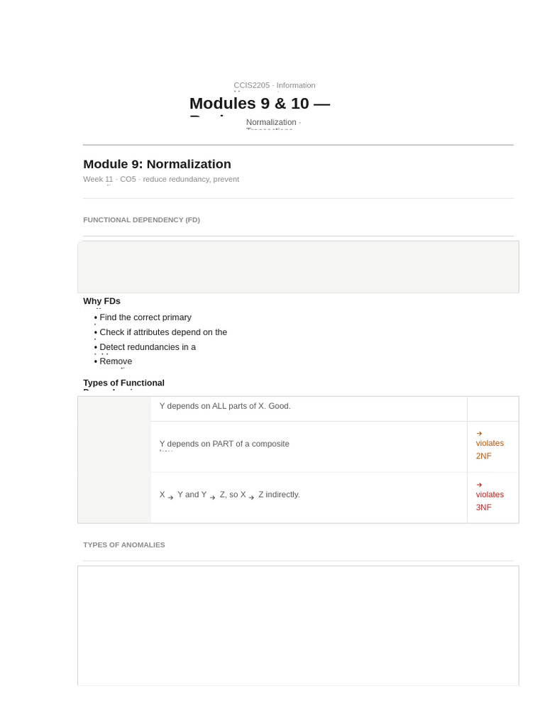 Reviewer_Module9_10 | PDF | Acid | Database Transaction
