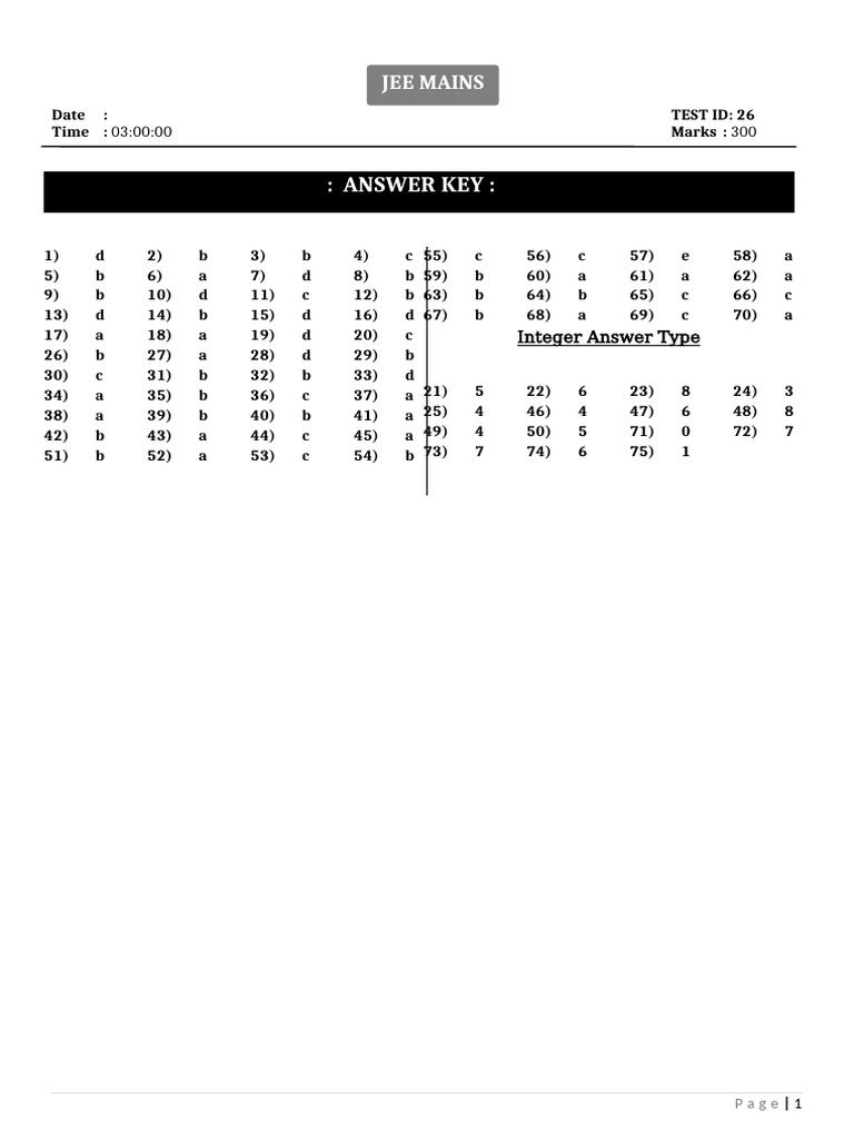 Jee Grand Test -26 Solution | PDF | Force | Chlorine