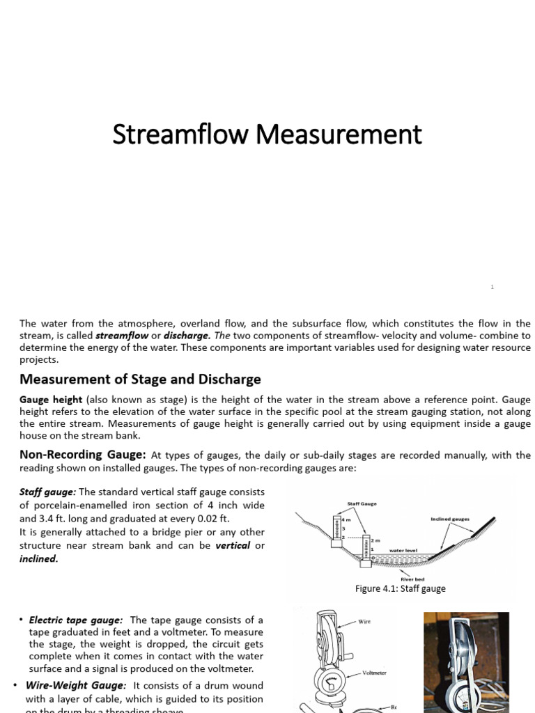 Chapter 4-Streamflow Measurement | PDF | Discharge (Hydrology) | Logarithm