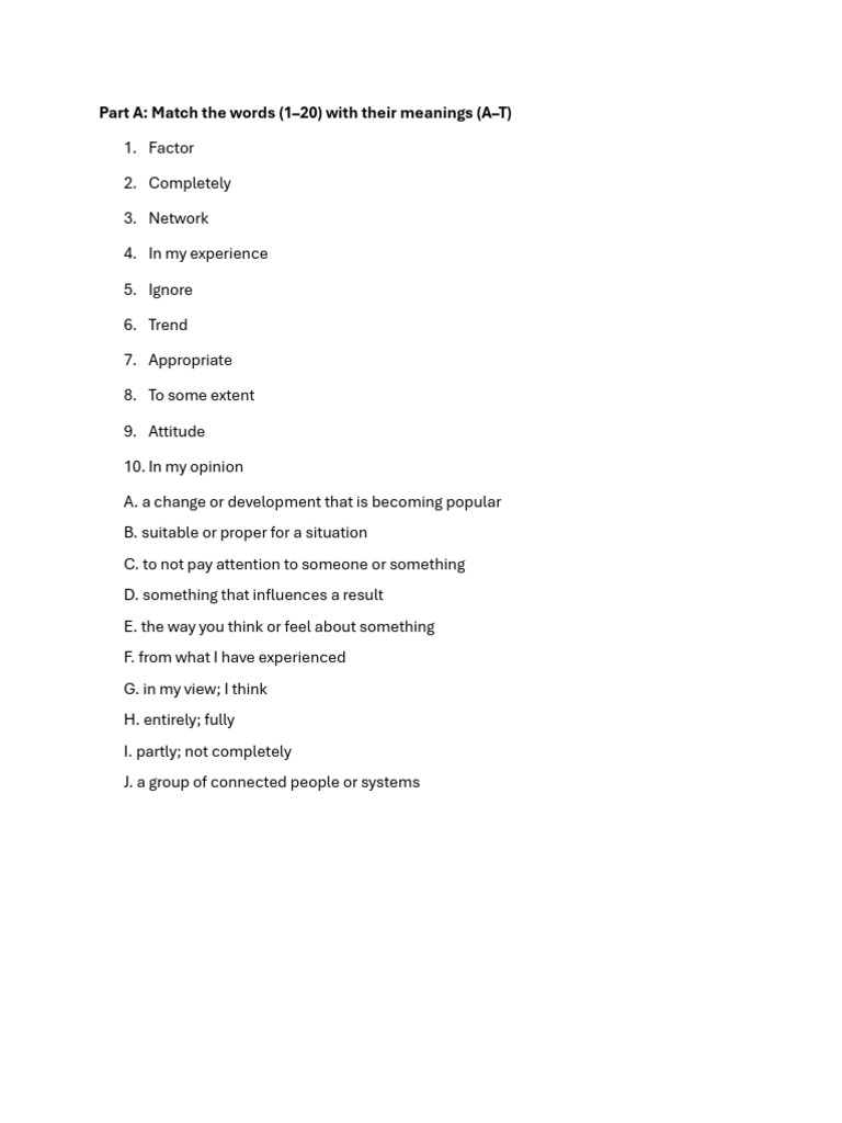 Word Matching | PDF