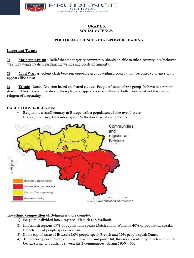 G 10 Power Sharing Notes | PDF | Belgium | Sri Lanka