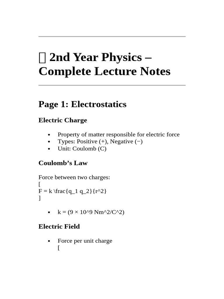 New 2nd Year Physics | PDF | Capacitor | Electromagnetic Induction