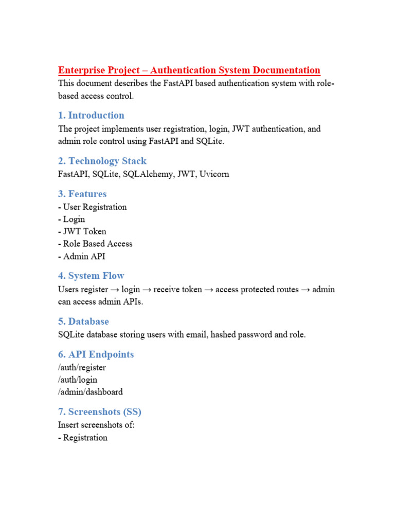 Enterprise Project Documentation | PDF