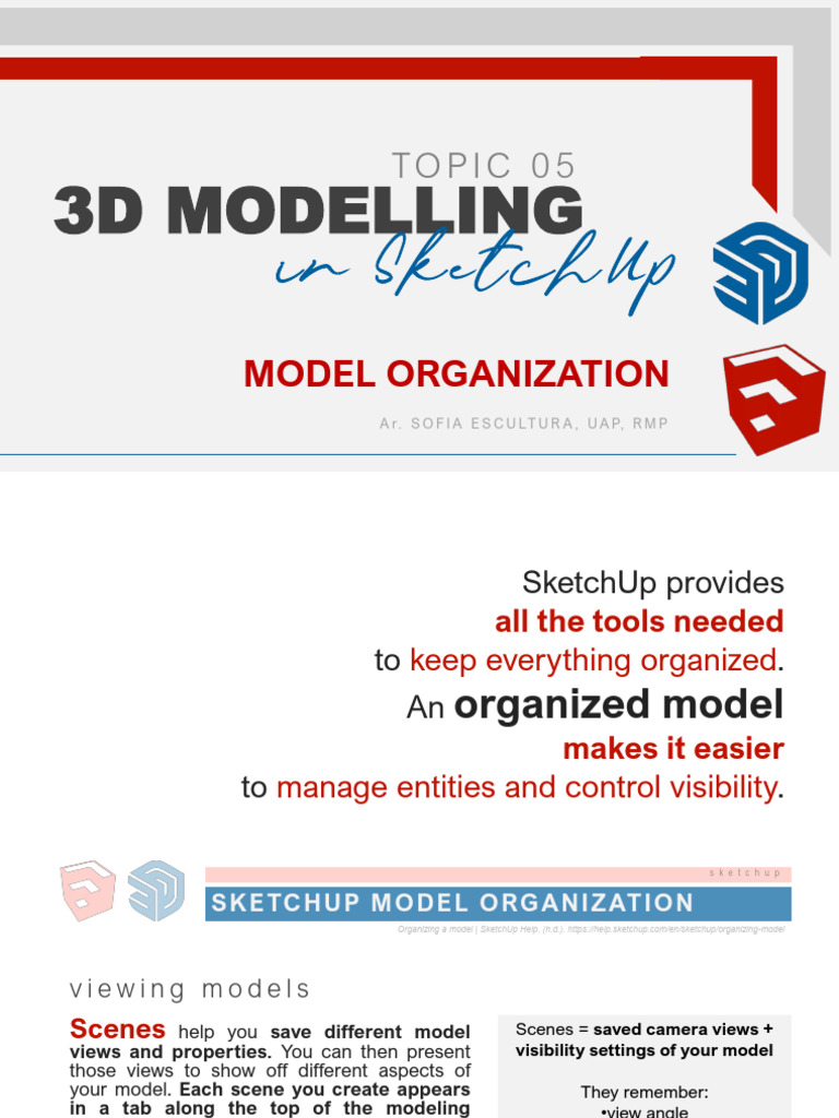 TOPIC05 Model Organization | PDF | Hierarchy | Sketch Up