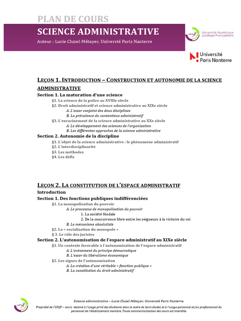Plan Detail Le Science Administrative | PDF | Juge | Arbitrage