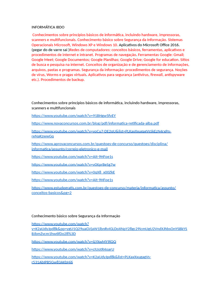 INFORMÁTICA IBDO | PDF | Microsoft | Microsoft Windows