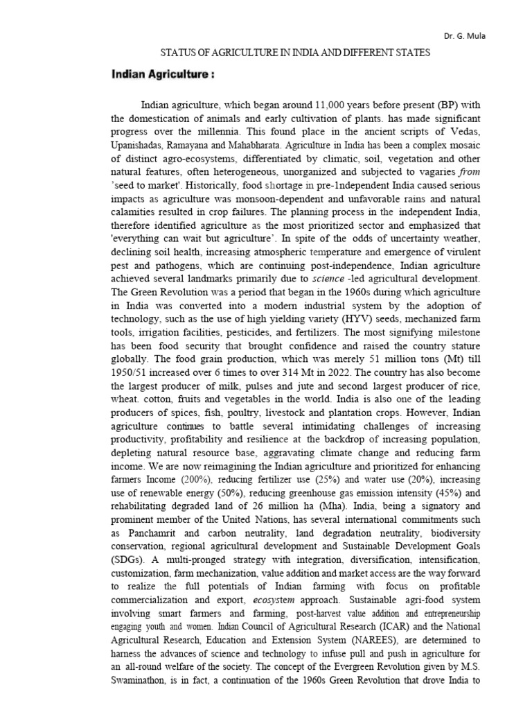Farming Based Livelihood Mid Term Note Mula Sir | PDF | Agriculture | Crops
