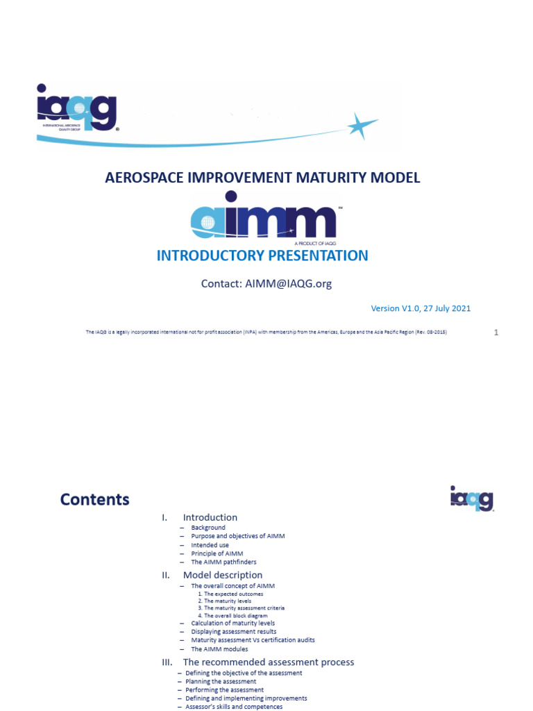 AIMM Introductory Presentation V1.0 2021 07 27 | PDF