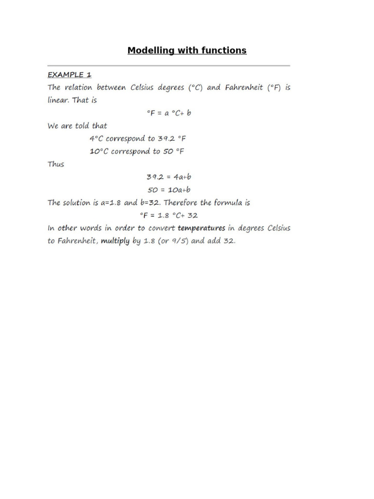 Modelling With Functions Notes | PDF