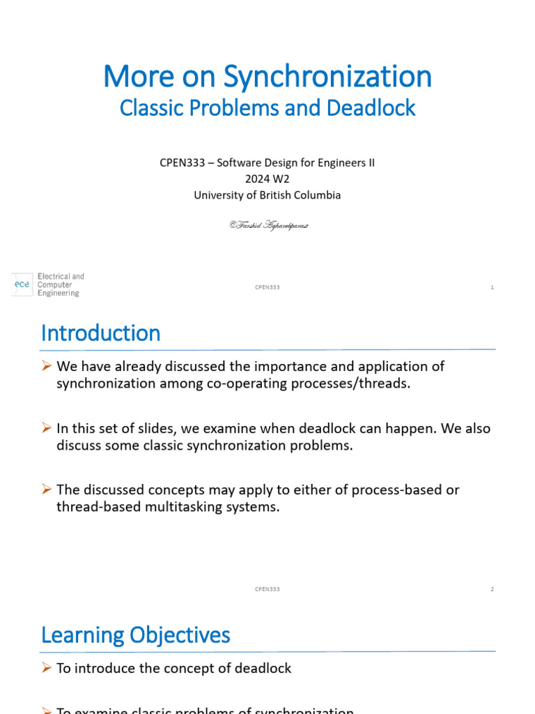 333 6a Deadlock ClassicProblems | PDF | Computer Programming | Computer ...