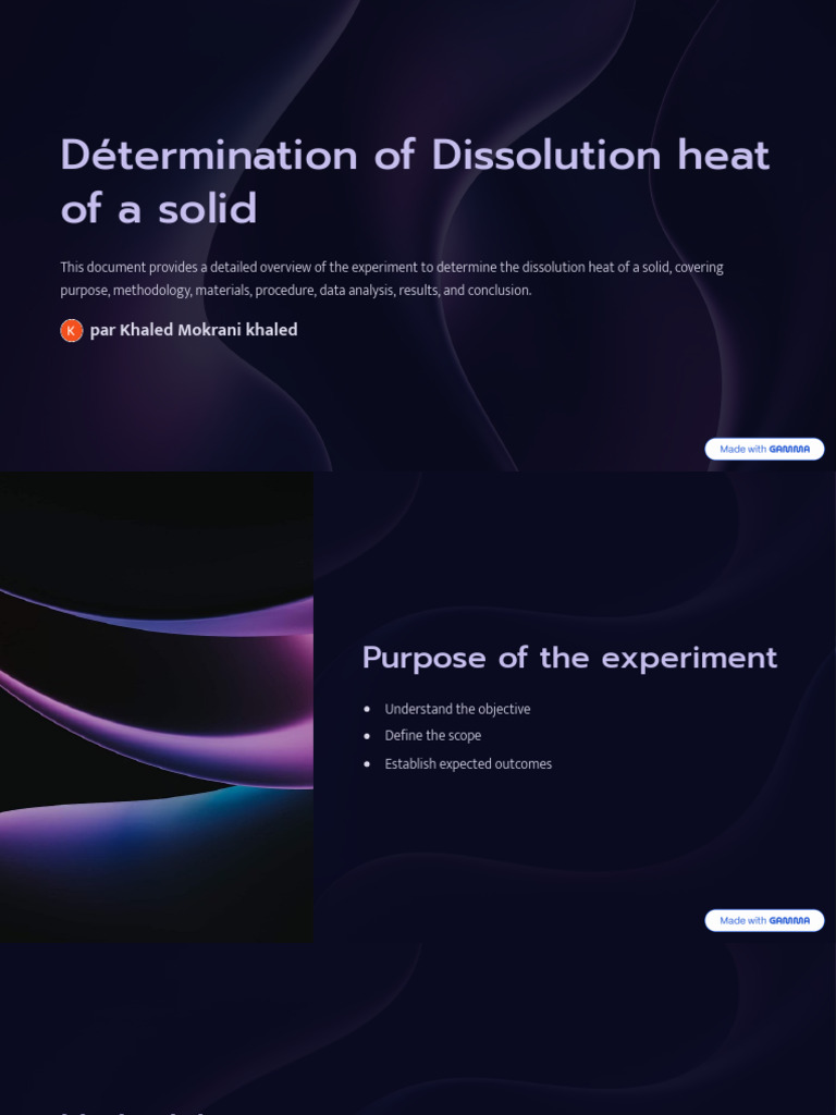 Determination of Dissolution Heat of a Solid | PDF