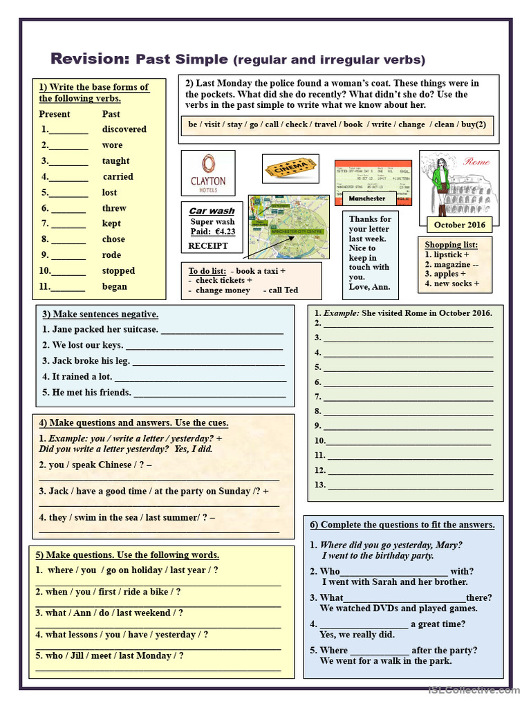 Grammar Revision - Past Simple - Regular and Irregular Verbs | PDF ...