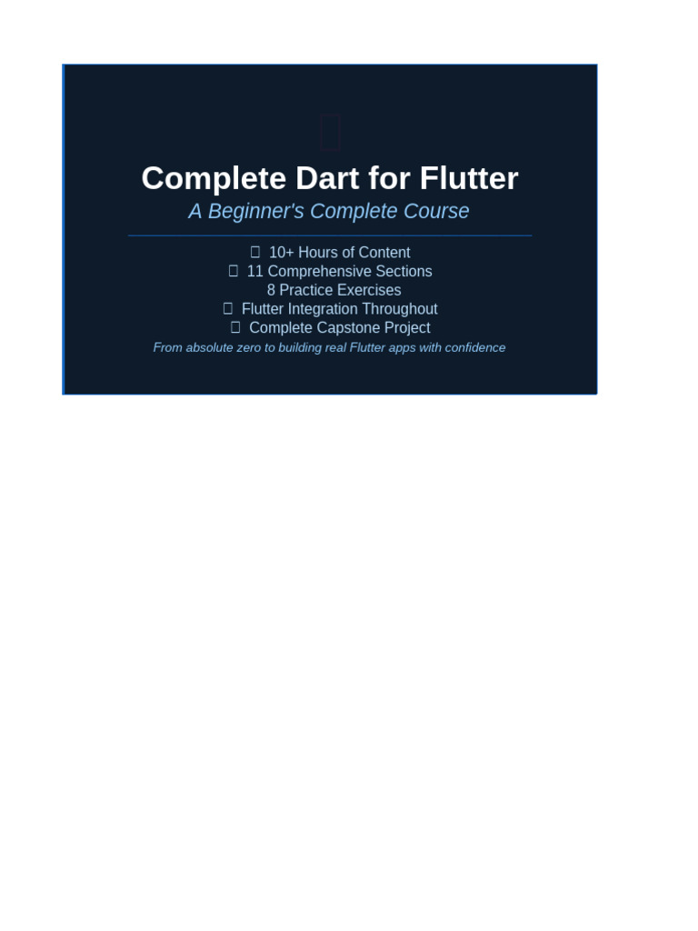 Dart Flutter Course | PDF | Boolean Data Type | Software Development