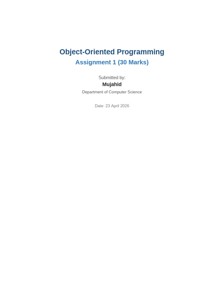 OOP_Assignment1_Mujahid | PDF | Method (Computer Programming ...