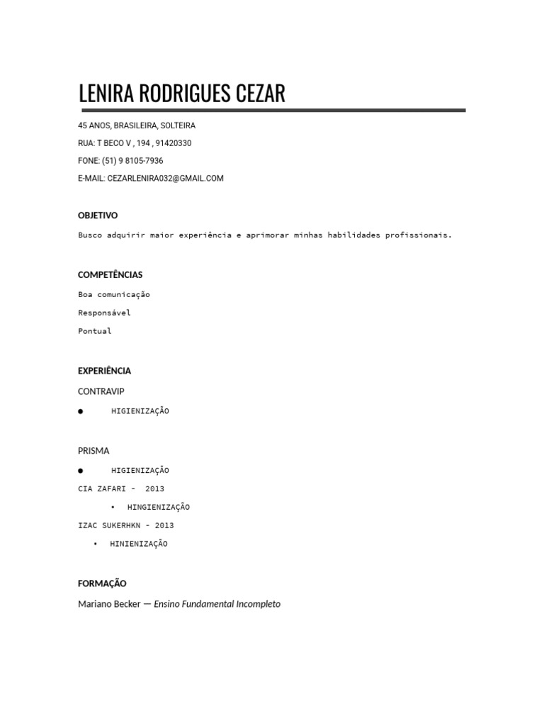 Curriculo Lenira 2026 | PDF