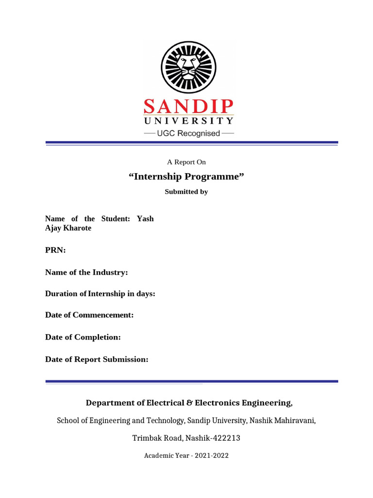 Internship Report Format[1] | PDF | Computing