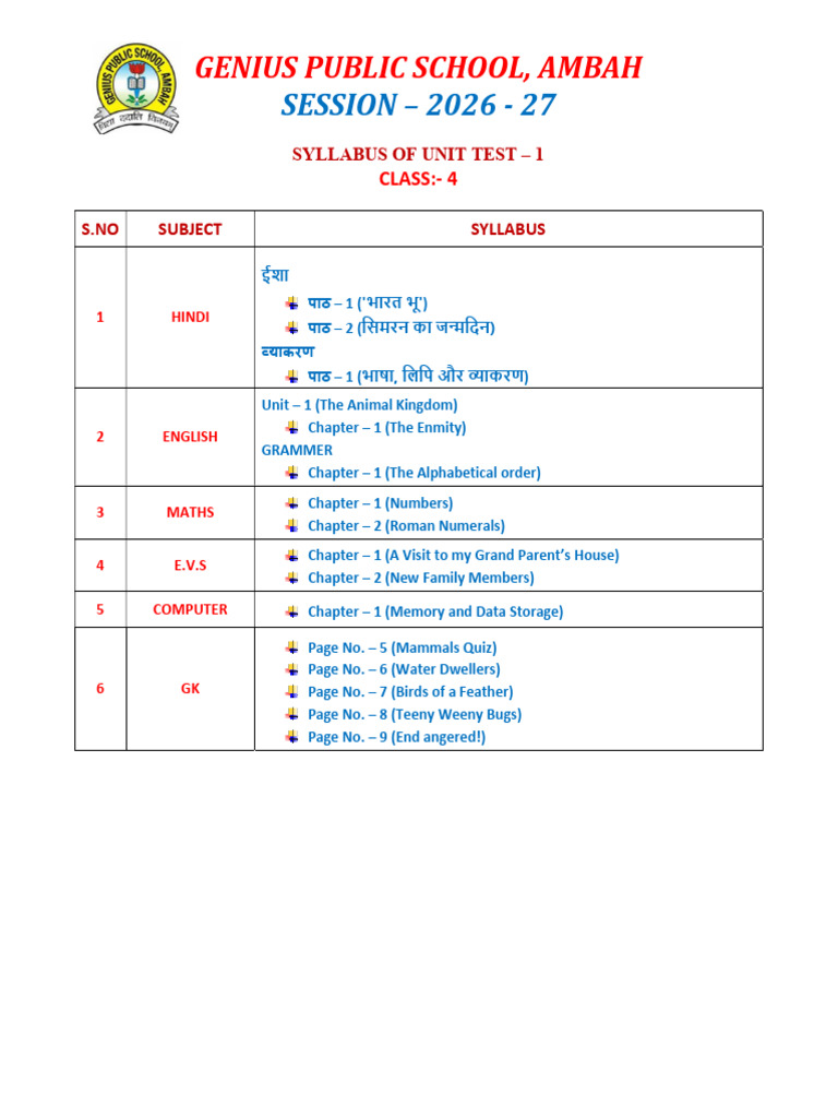 Class - 4 | PDF