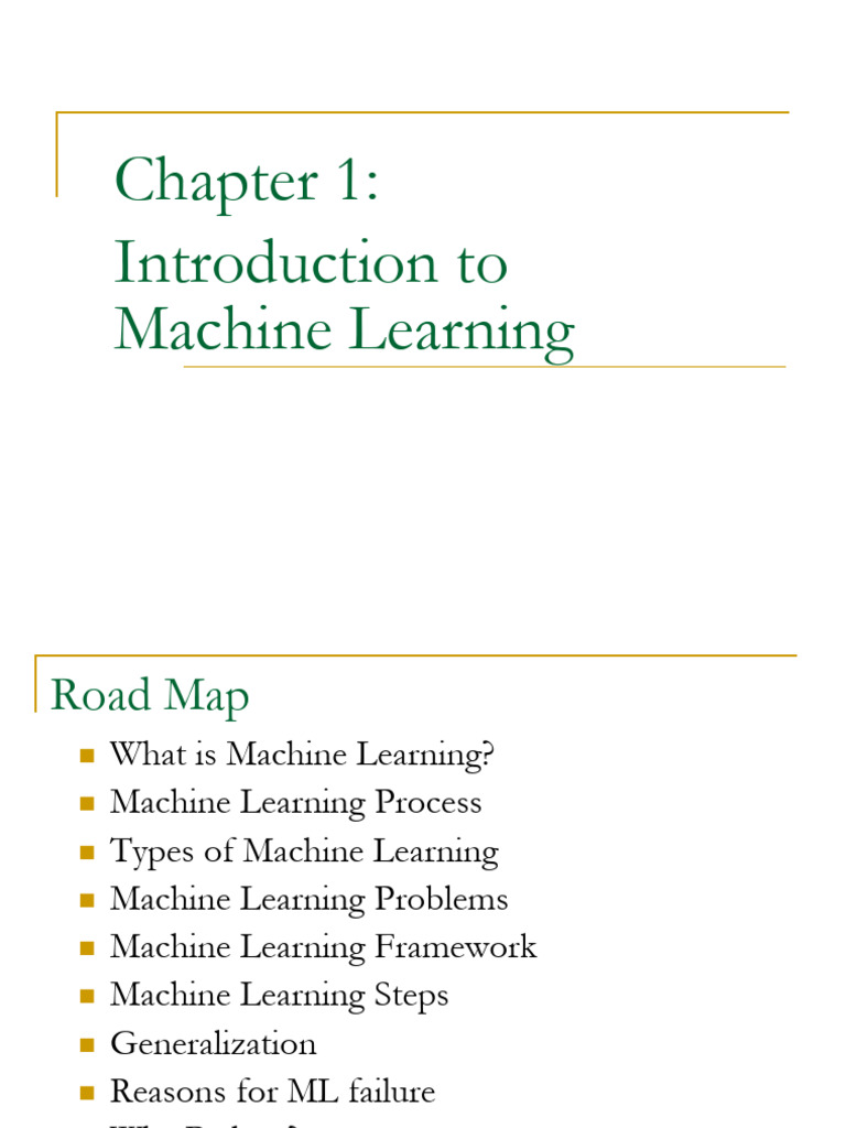 Chapter 1 - Introduction to Machine Learning | PDF | Machine Learning ...