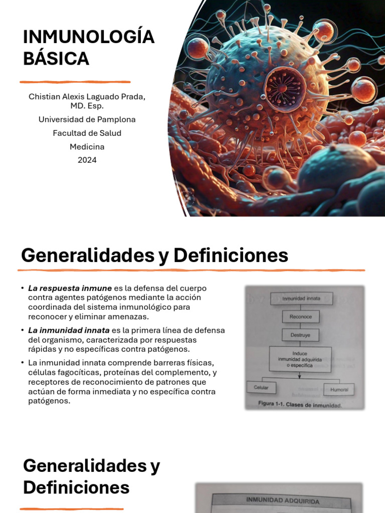 2. INMUNOLOGÍA BÁSICA - GENERALIDADES | PDF | Sistema inmune | Sistema ...