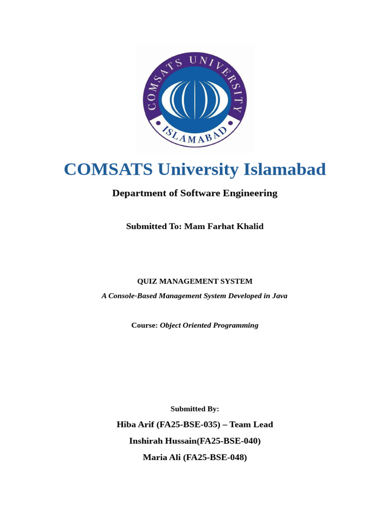 Oop Lab Mid Project Report Revised | PDF | Object Oriented Programming ...