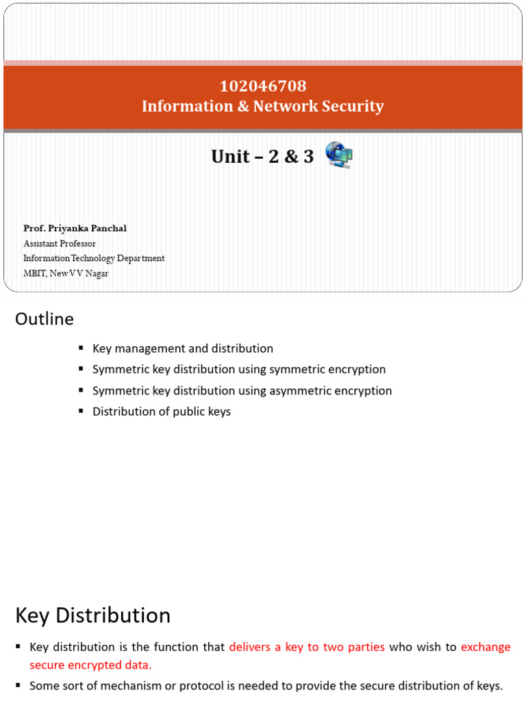 INS-Unit-2 & 3 Key Management | PDF | Public Key Cryptography | Key ...