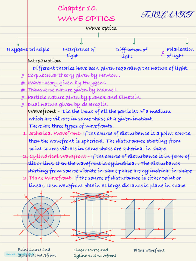 Class 12 Physics Notes | PDF | Light | Refraction