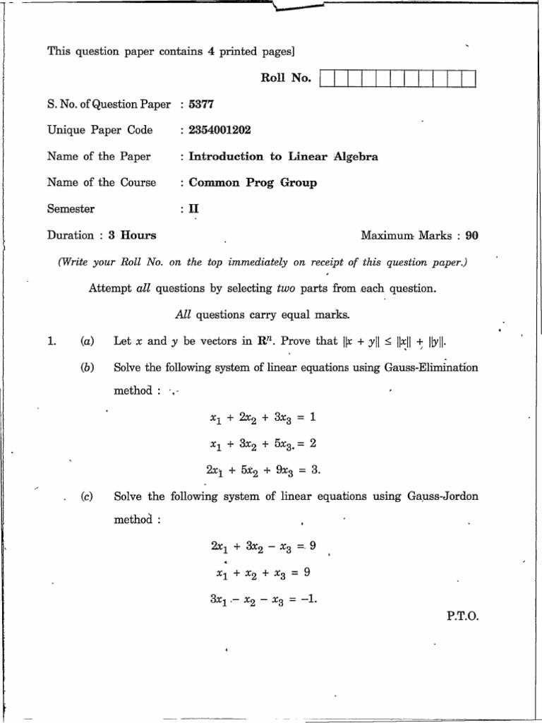 Math All PYQ | PDF | Linear Subspace | Linear Map