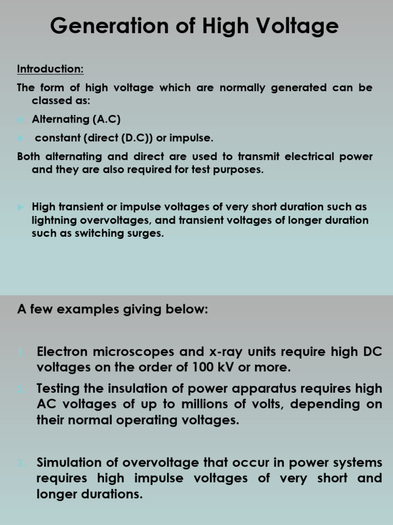 High Voltage Slides to Use for Notes Tmw-1 | PDF