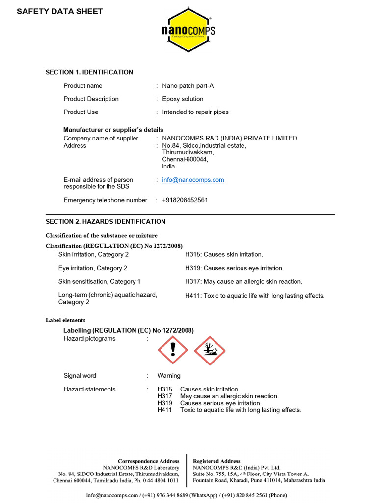 MSDS Patch | PDF