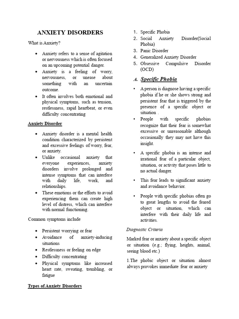 Anxiety disorders and its types | PDF | Anxiety | Anxiety Disorder
