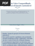 Criação de Valor Compartilhado para desenvolvimento sustentável