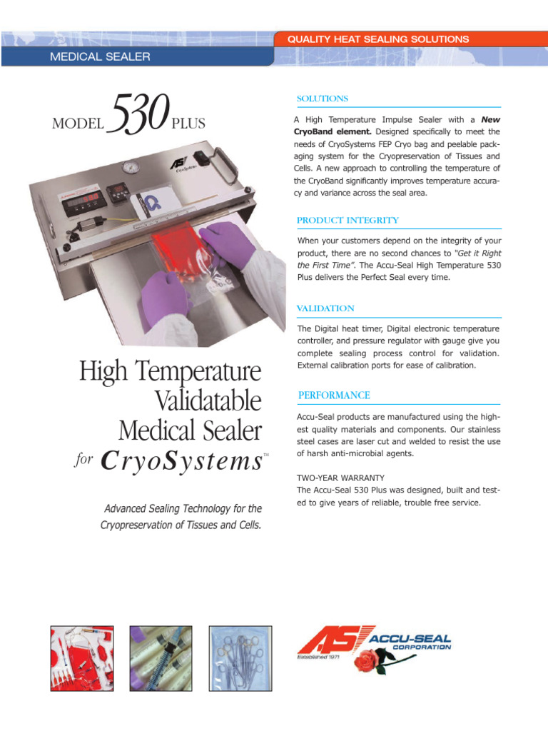 Accu-Seal 530 Plus Vacuum Sealer Datasheet | PDF | Applied And ...