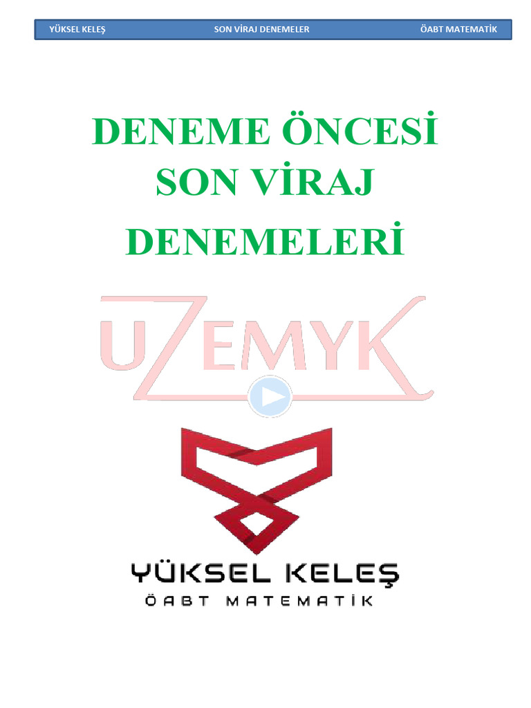 Deneme Öncesi̇ Son Vi̇raj-1-46 | PDF