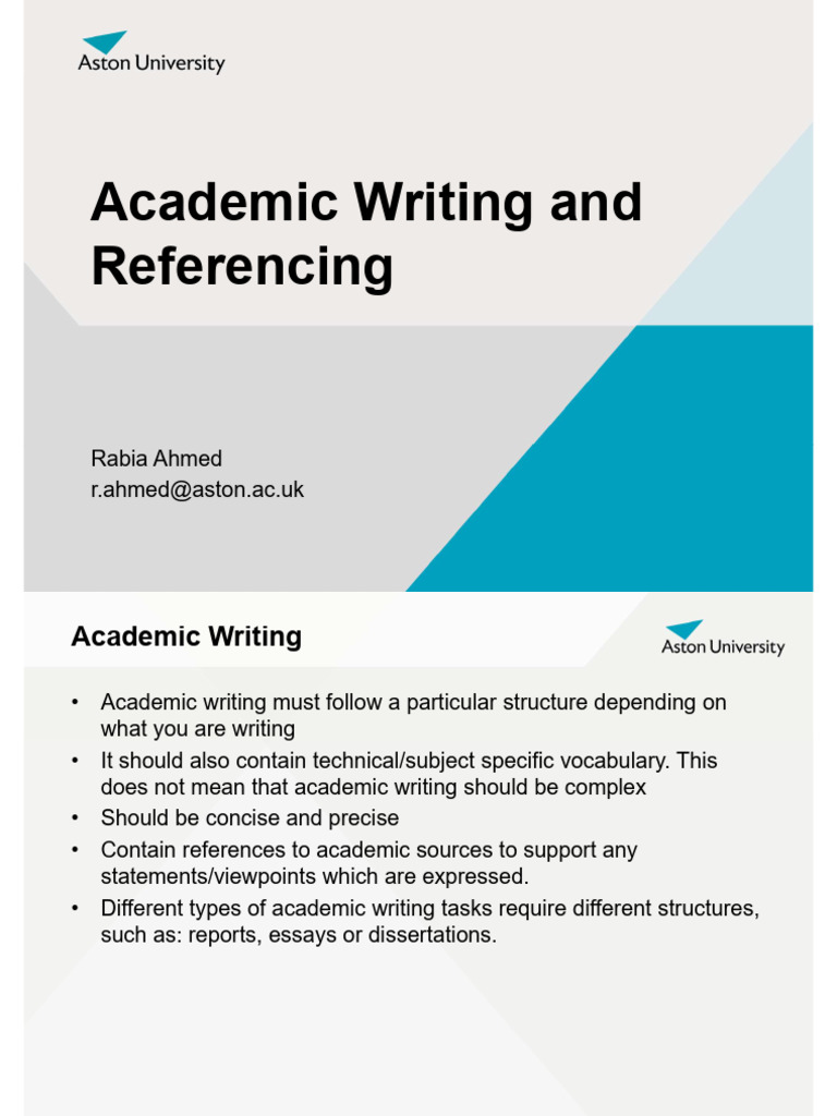 Academic Writing and Referencing | PDF | Essays | Evidence