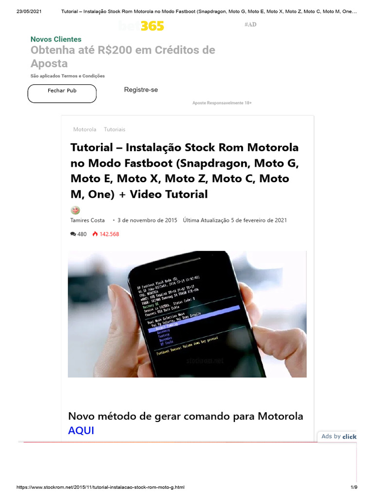 Tutorial - Instalação Stock Rom Motorola No Modo Fastboot | PDF ...