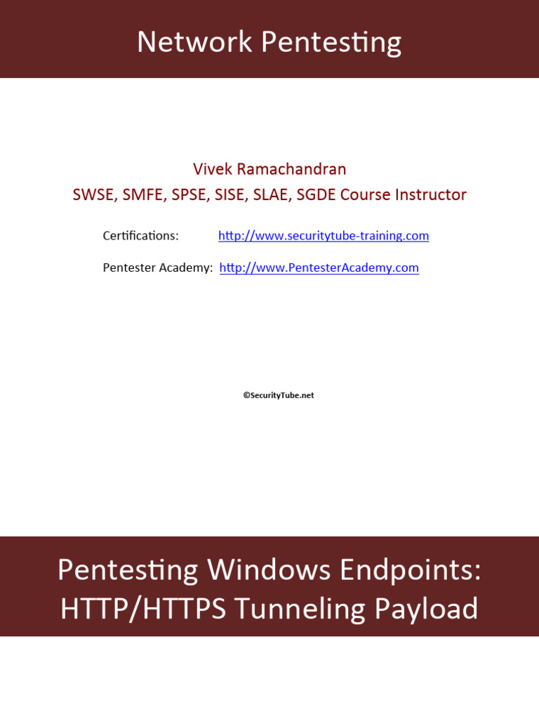 015 Pentesting Windows Endpoints Https Tunneling Payload | PDF