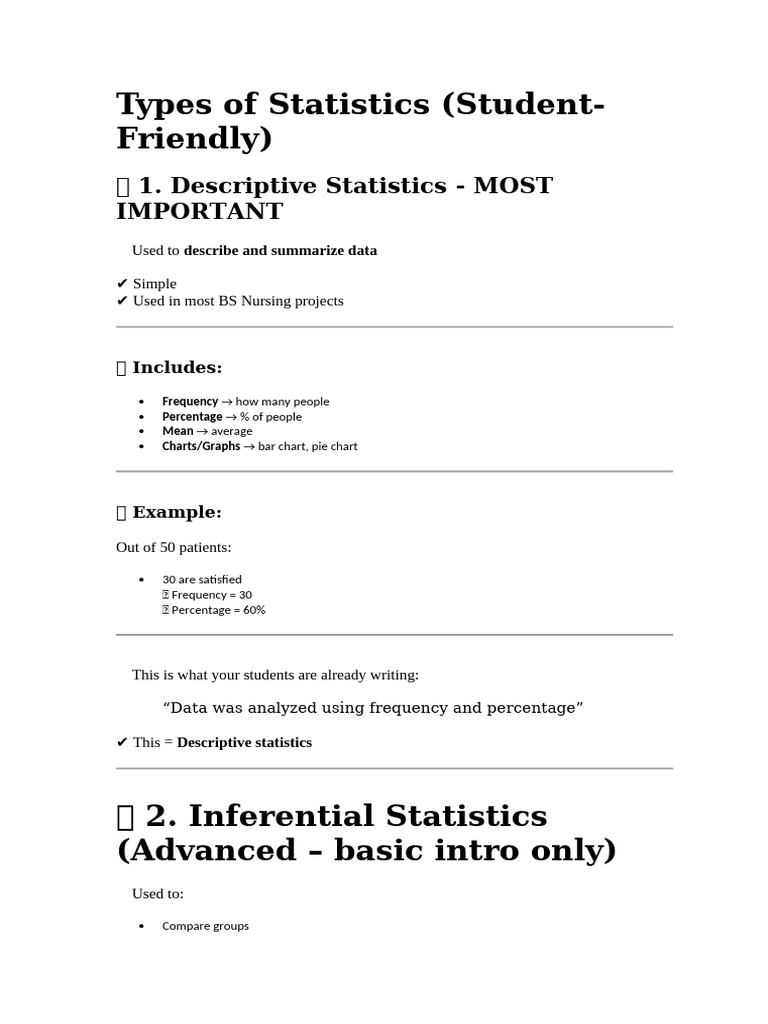Types of Statistics | PDF